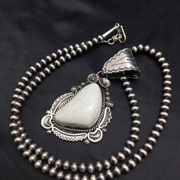 Navajo Sterling Silver Necklace Pendant Length 20 - Picture 9 of 12